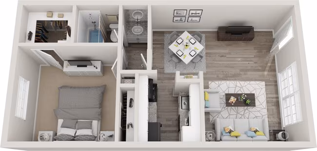 A1 | 1 Bed | 1 Bath W-574 floor plan